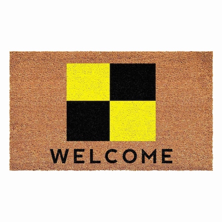 Calloway Mills Personalized Door Mat, Black, Yellow, Natural, 24 in W x 48 in L 108122448L